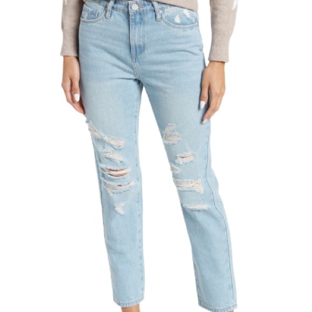 New with Tags BlankNYC Madison Ripped High Waist Crop Jeans in Hit The Road 27